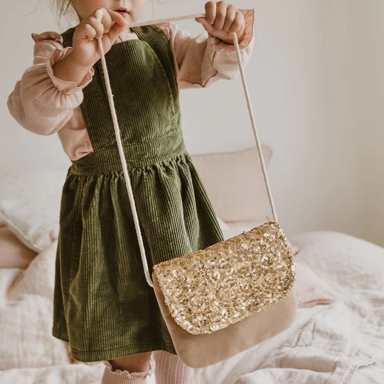 法國 Luciole et Petit Pois/ 側背包/ 金色亮片