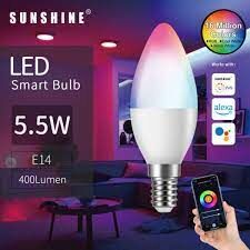 (SCANA-5.5W) LED WiFi+藍芽智能燈膽 5.5W E14細螺頭 RGB彩光+CCT黃白光