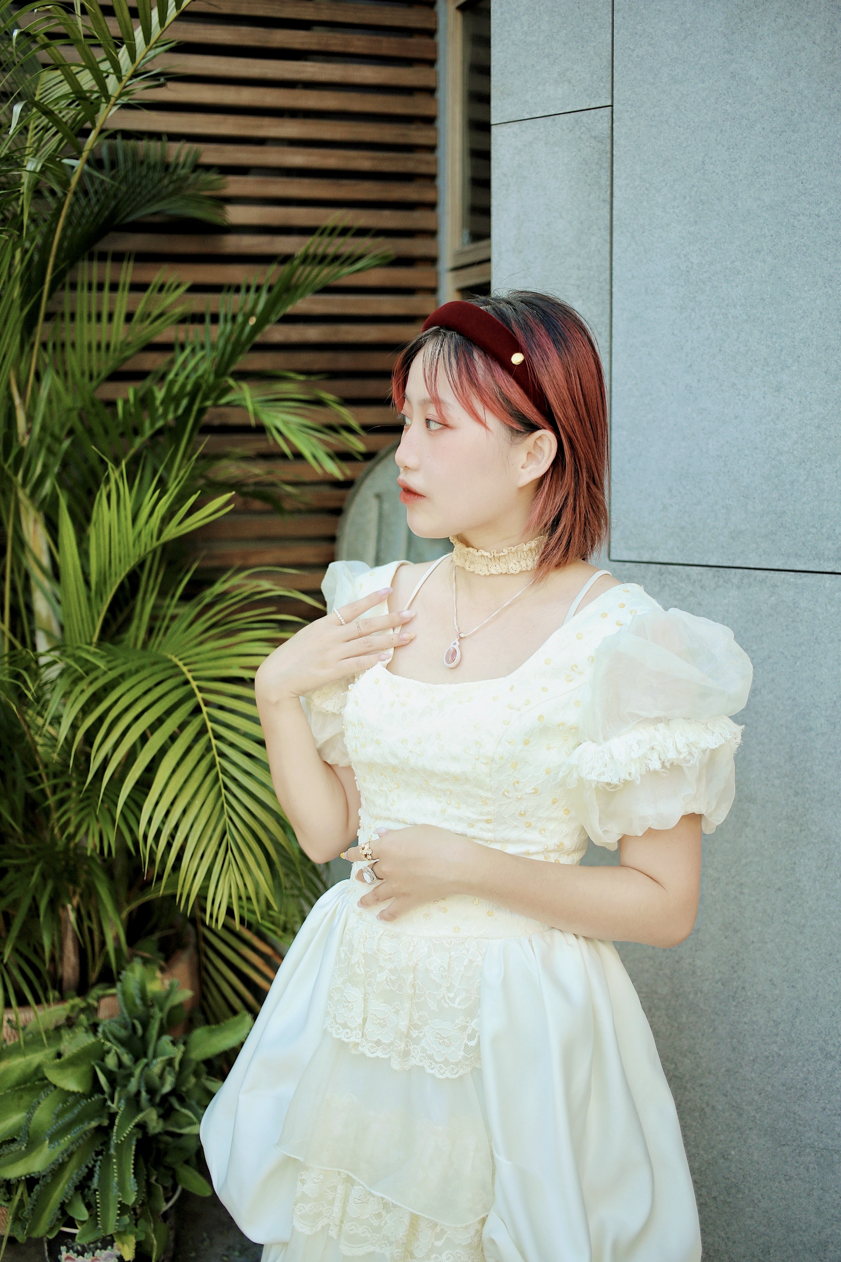 Vintage Wedding Dress / 古著蕾絲蛋糕澎裙齊地婚紗