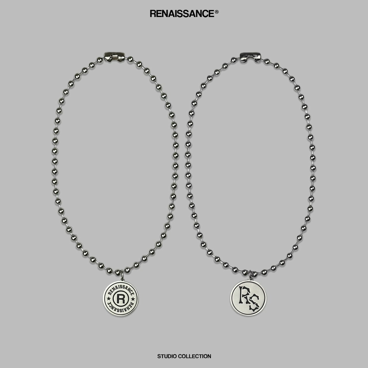 RENAISSANCE 雙面Logo圓牌徽章珠鍊 項鍊 ‘’ Double Sided Medallion Chain ‘’
