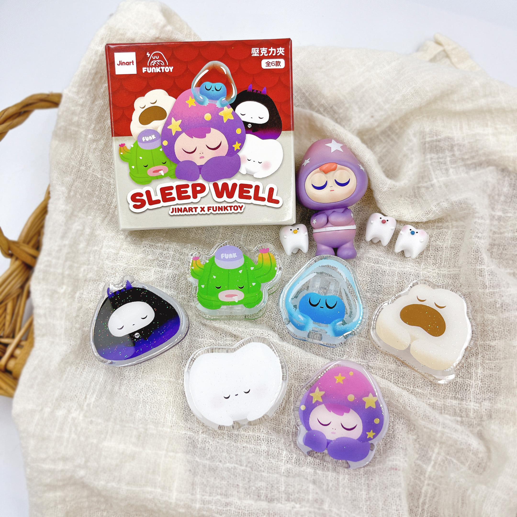 放克玩具_睡覺系列 壓克力夾 (全6款) / 盲抽單售