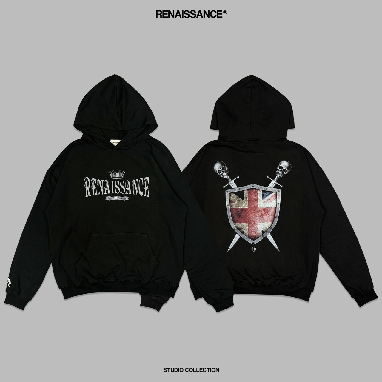 RENAISSANCE 城市限定款 英國旗盾牌雙劍 骷髏帽T ‘’ UNITED KINGDOM SHIELD HOODIE ‘’