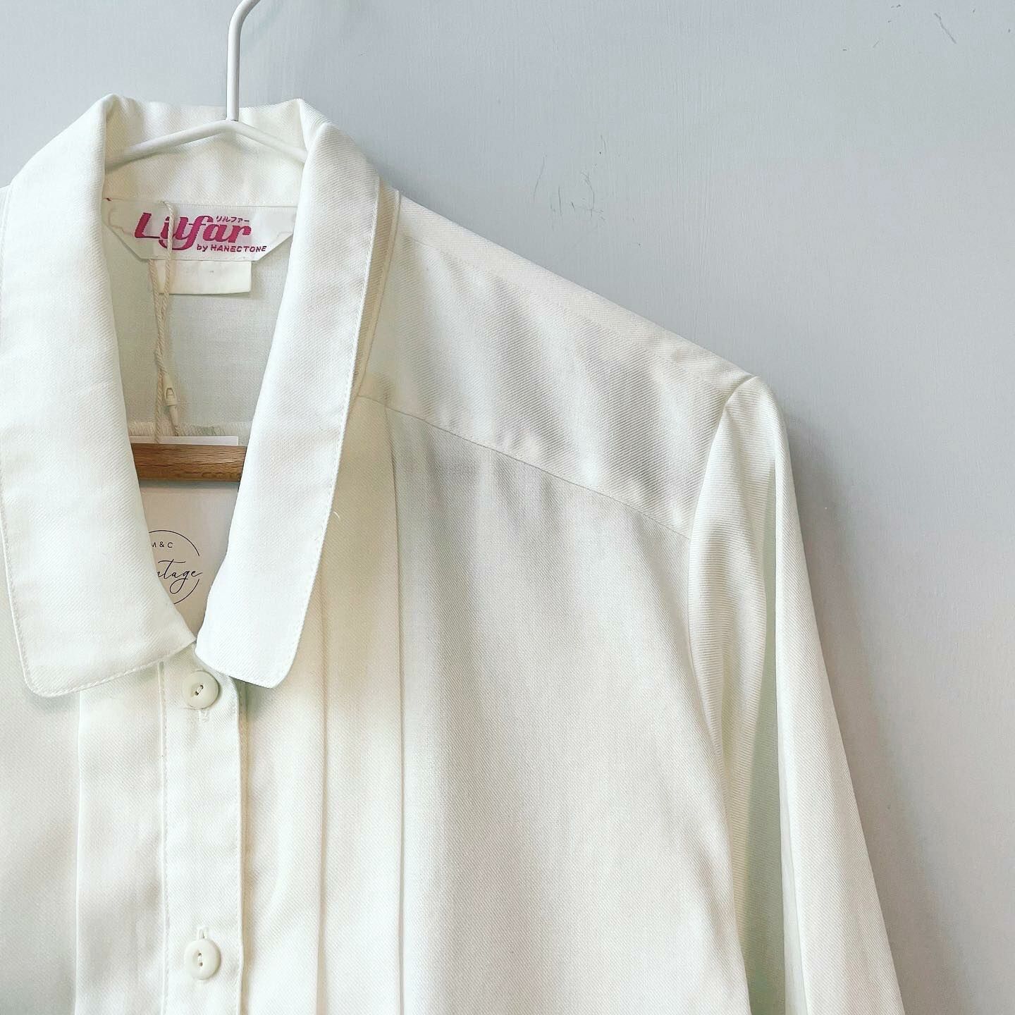 米白色綿質直間褶上衣