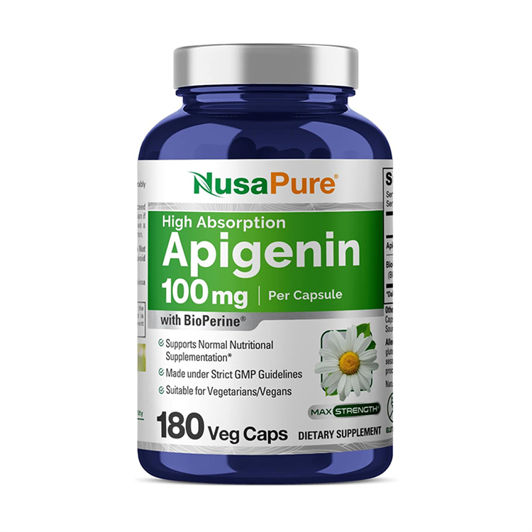 NusaPure Apigenin with Bioperine 100 mg ,180 Veg Capsules