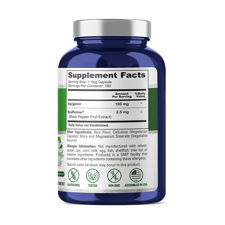 NusaPure Apigenin with Bioperine 100 mg ,180 Veg Capsules