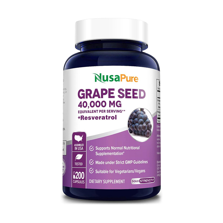 Nusapure Grapeseed + Resveratrol 800mg ,200 Capsules
