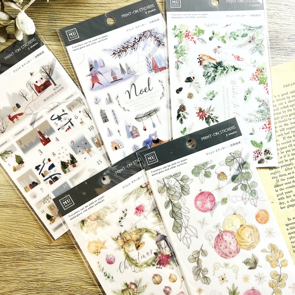 MU．轉印貼紙 Print-On Stickers Xmas17~21 聖誕節系列 2023第四季新品
