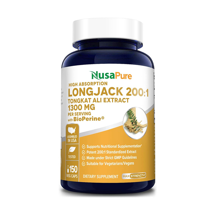 NusaPure Longjack Tongkat Ali 1300mg  with Bioperine, 150 Veggie Caps