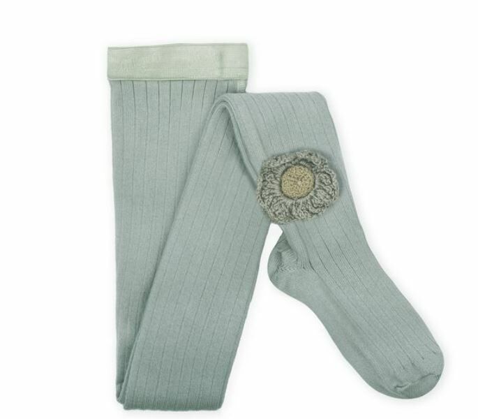 COLLEGIEN 針織花朵褲襪Floriane -Aigue Marine藍綠