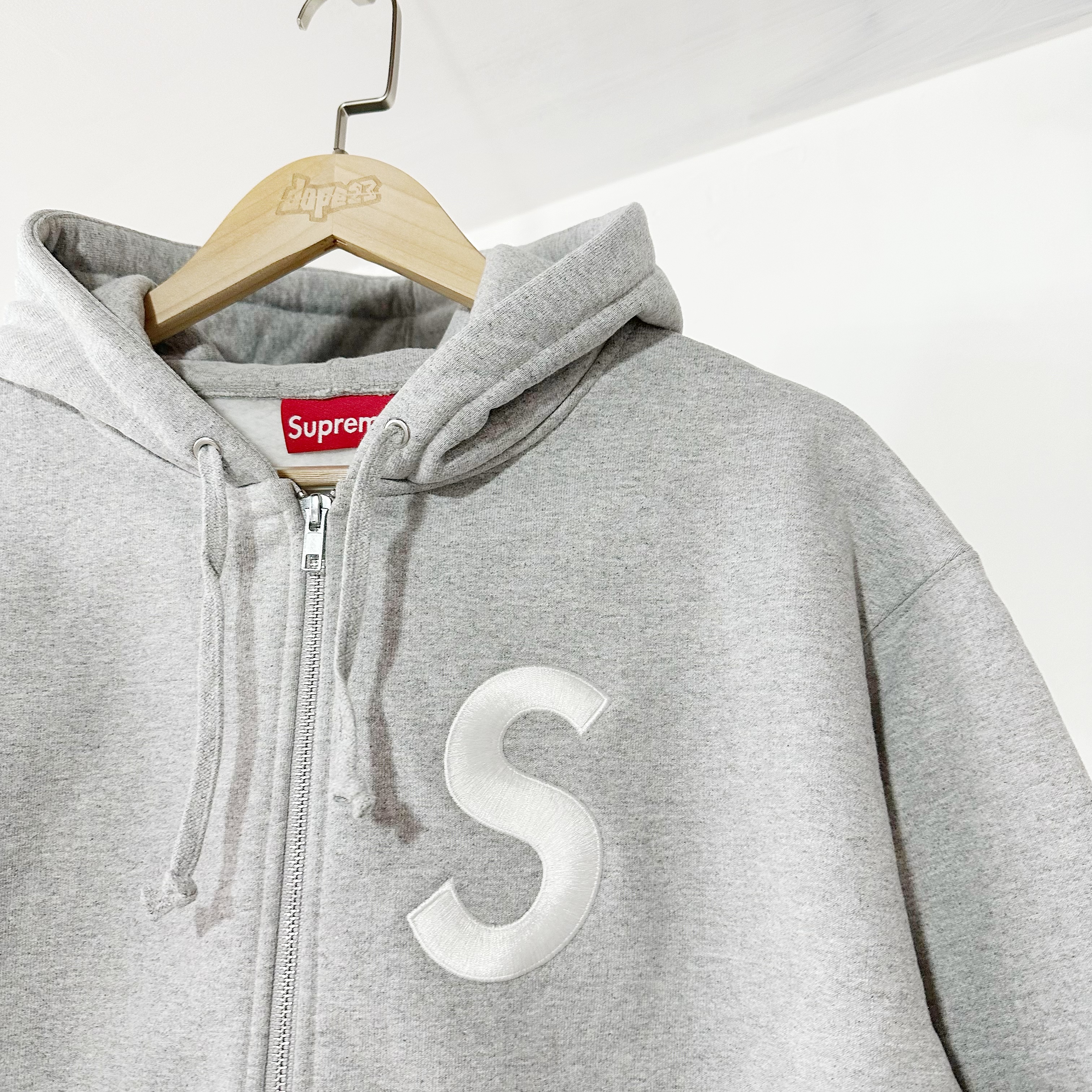 SUPREME FW24 S LOGO ZIP UP HOODED SWEATSHIRT GREY 拉鏈外套