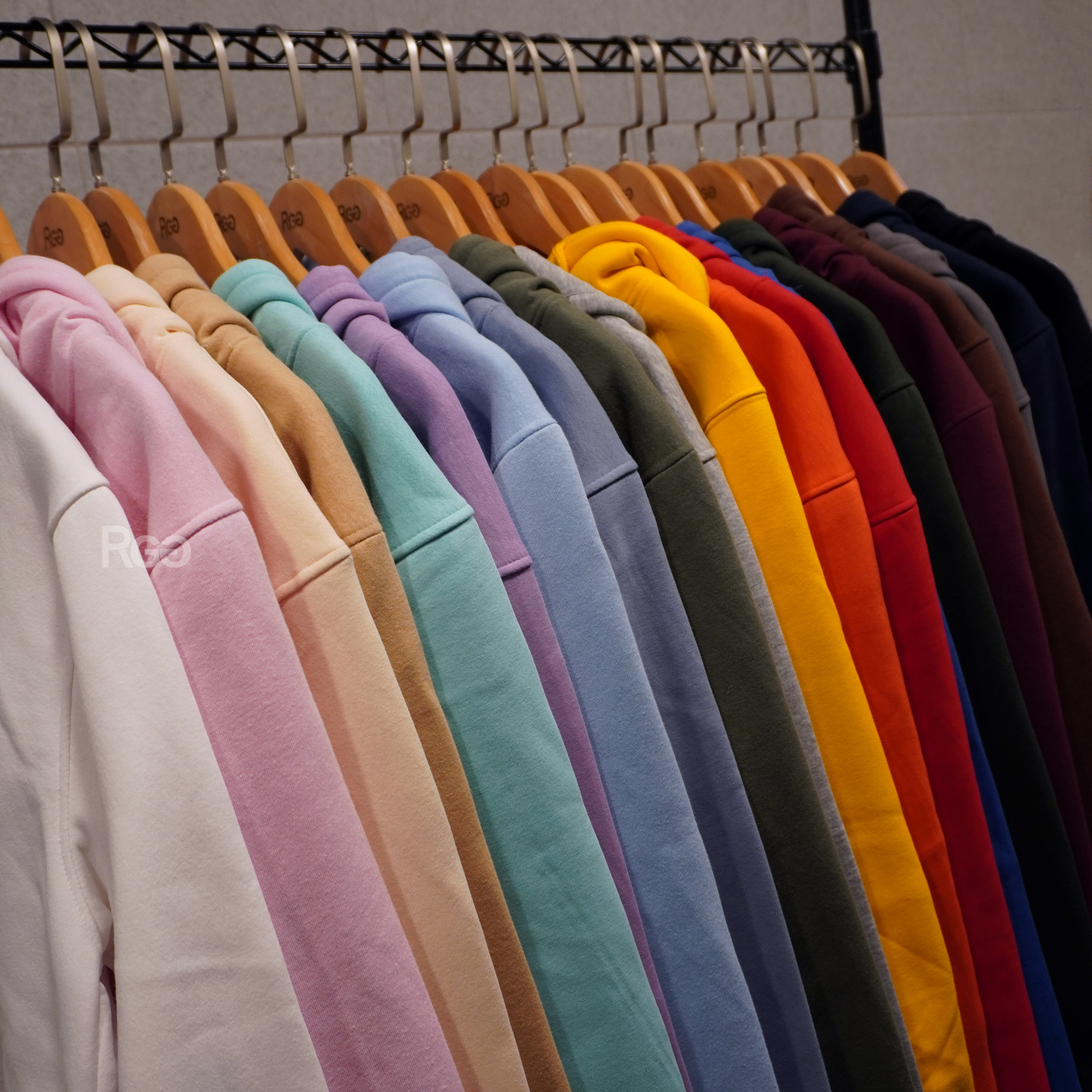 美式休閒素面內刷毛帽T20色商品照