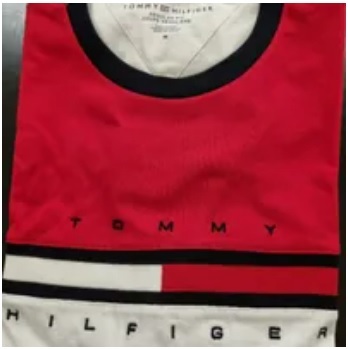 [S] TOMMY HILFIGER COLORBLOCK FLAG STRIPE LOGO T-SHIRT,WHITE, 78J9553-100 [FINAL SALE] (STH399)