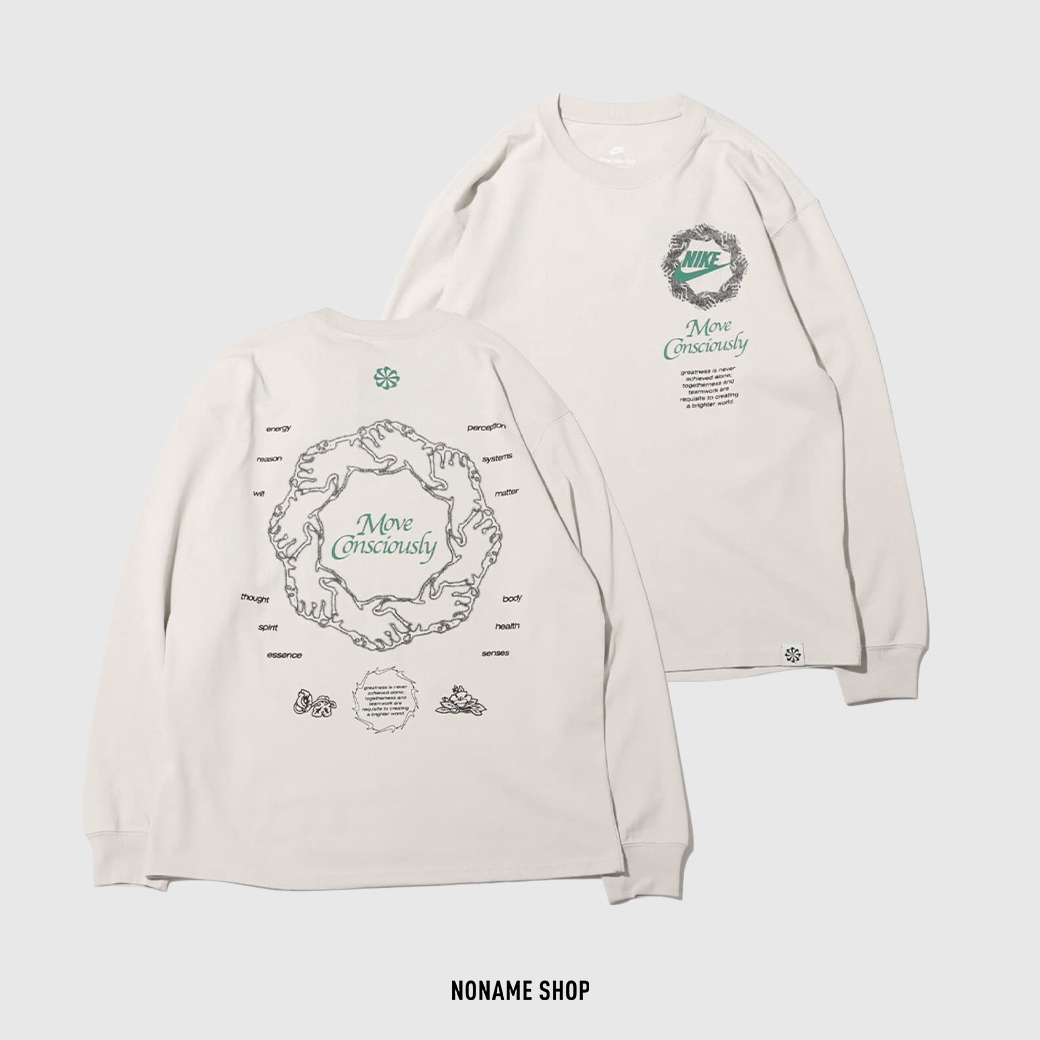 NIKE SUST GRAPHIC LS TEE 團結 塗鴉 長袖 骨白 (男款)