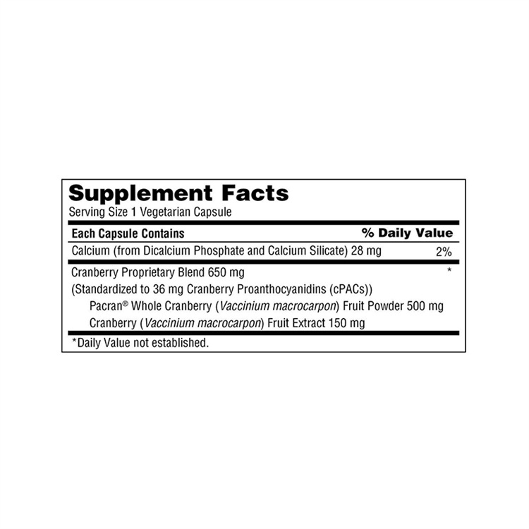 Trunature Cranberry 650 mg., 140 Vegetarian Capsules