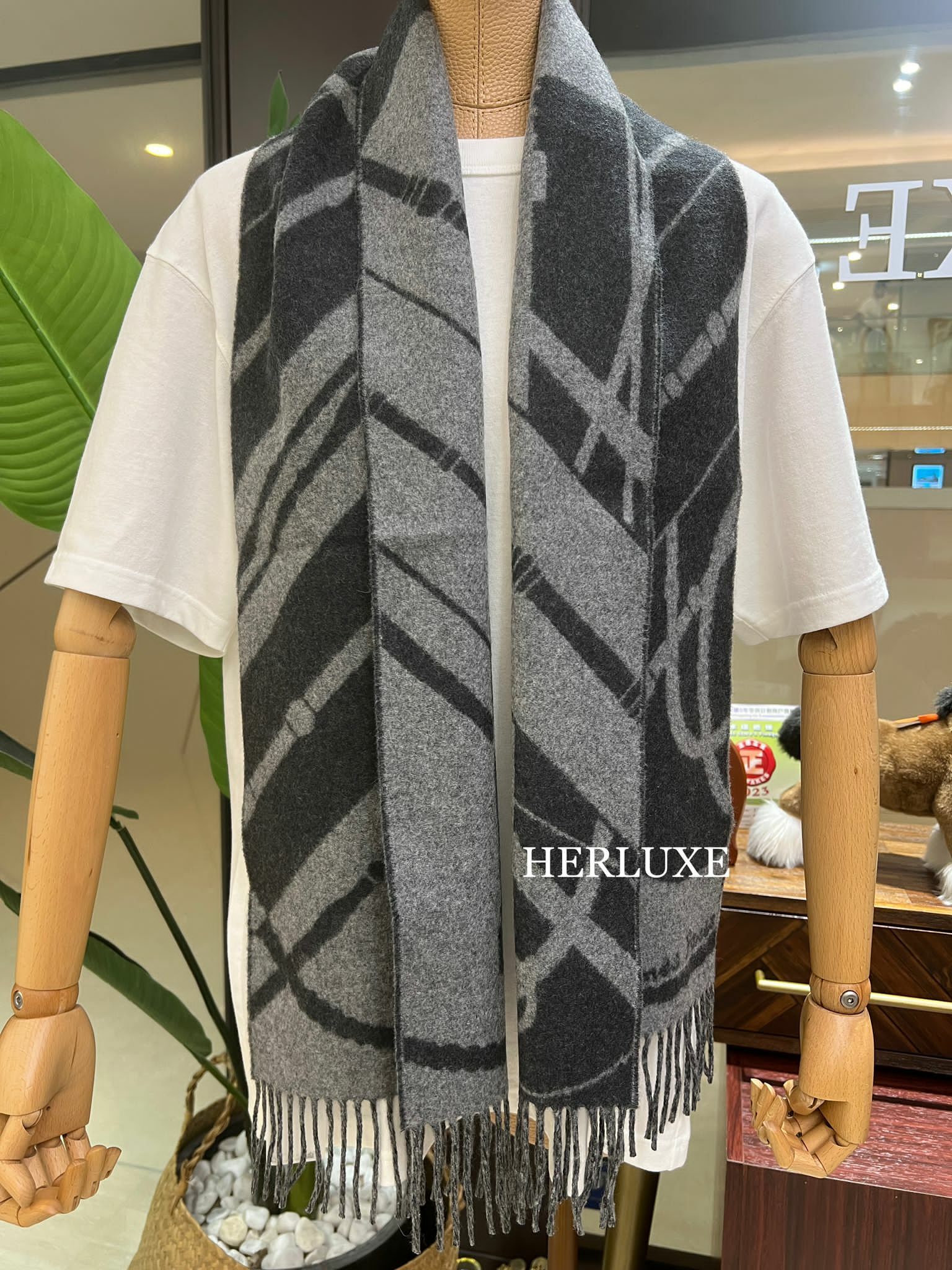 Clic-Clac muffler anthracite / gris chiné 25x150cm