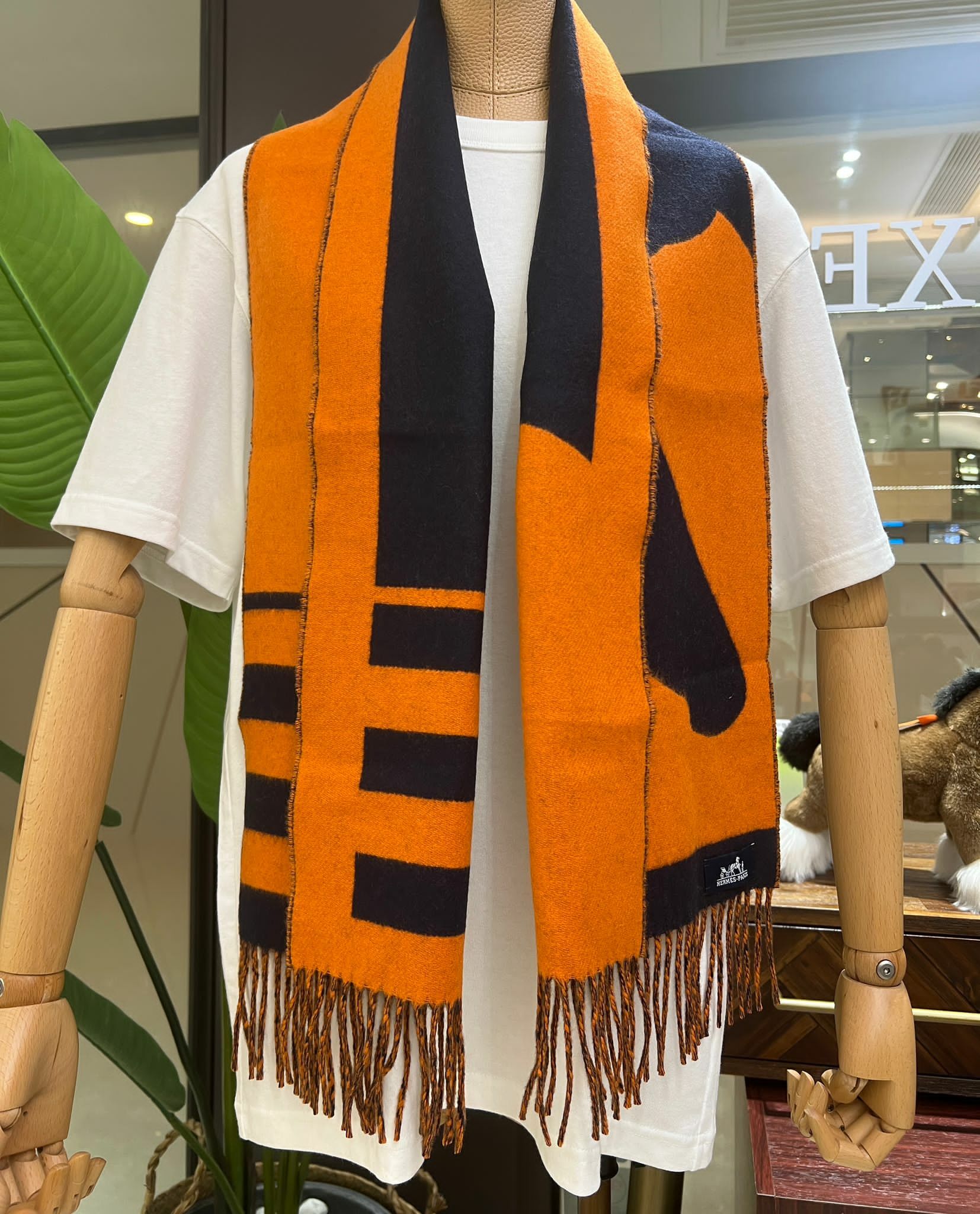 Casaque Love Story muffler Marine / Orange 30 x 140 cm