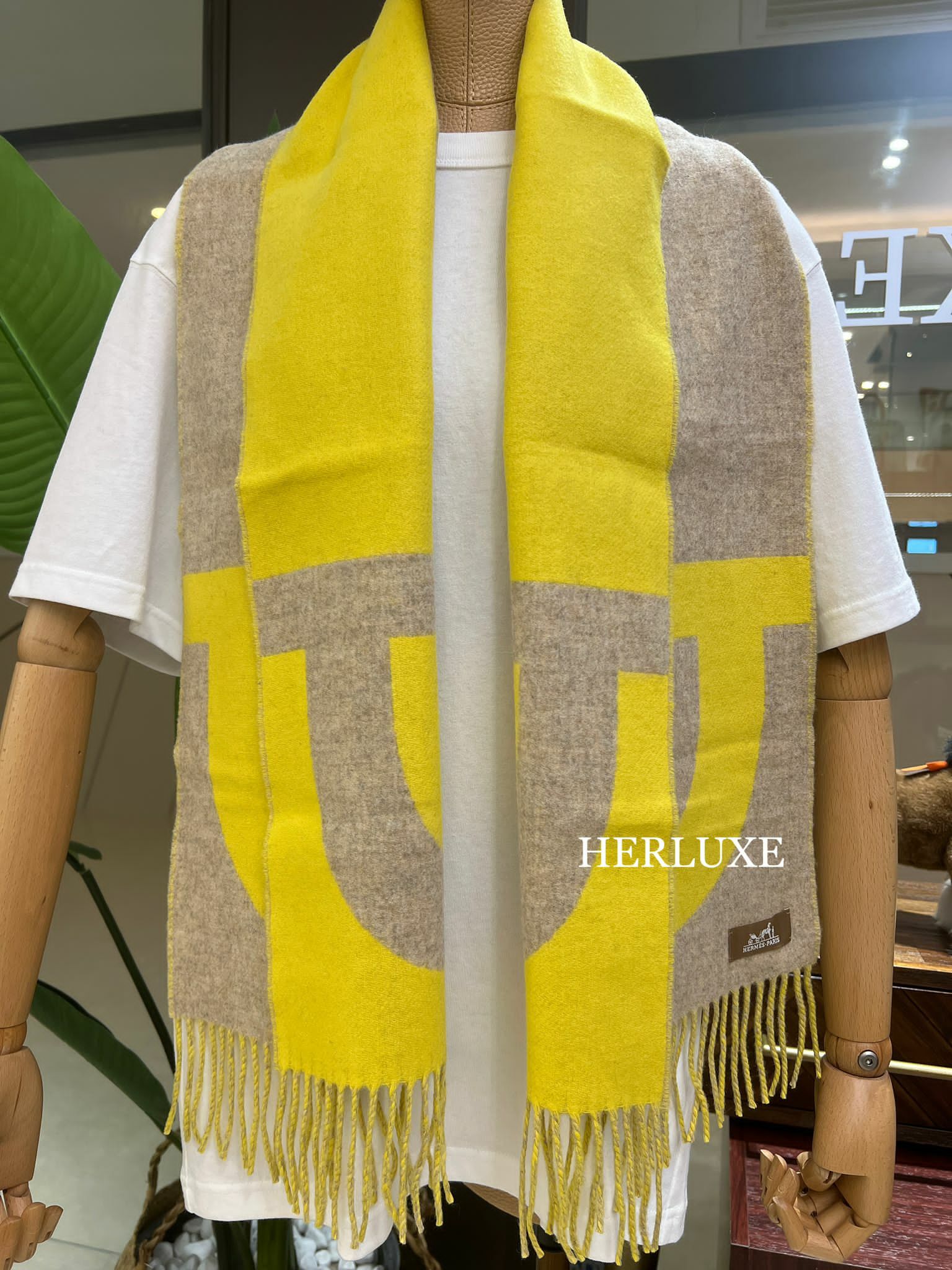 Casaque Grand Mors muffler 黃色 30 x 140 cm