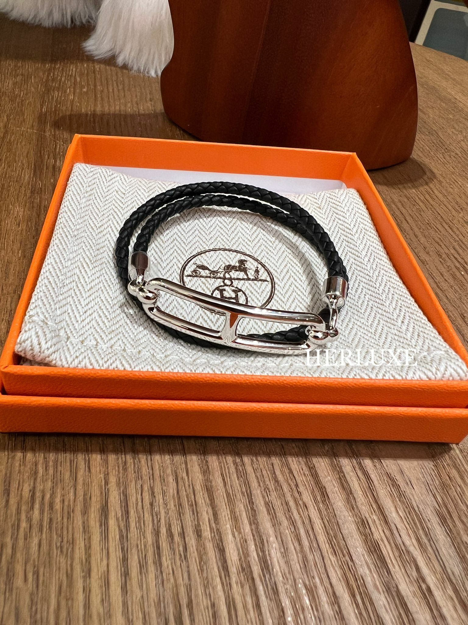 Roulis double tour tressé bracelet 89 noir ck T1 T2 T3