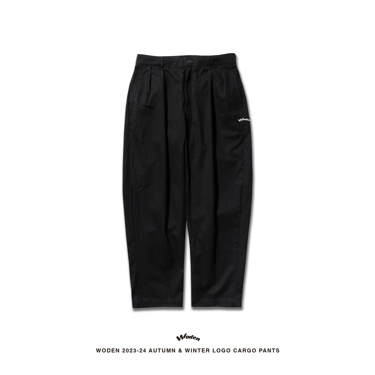 WODEN 2023-24 Autumn & Winter 003 LOGO Cargo Pants 黑色