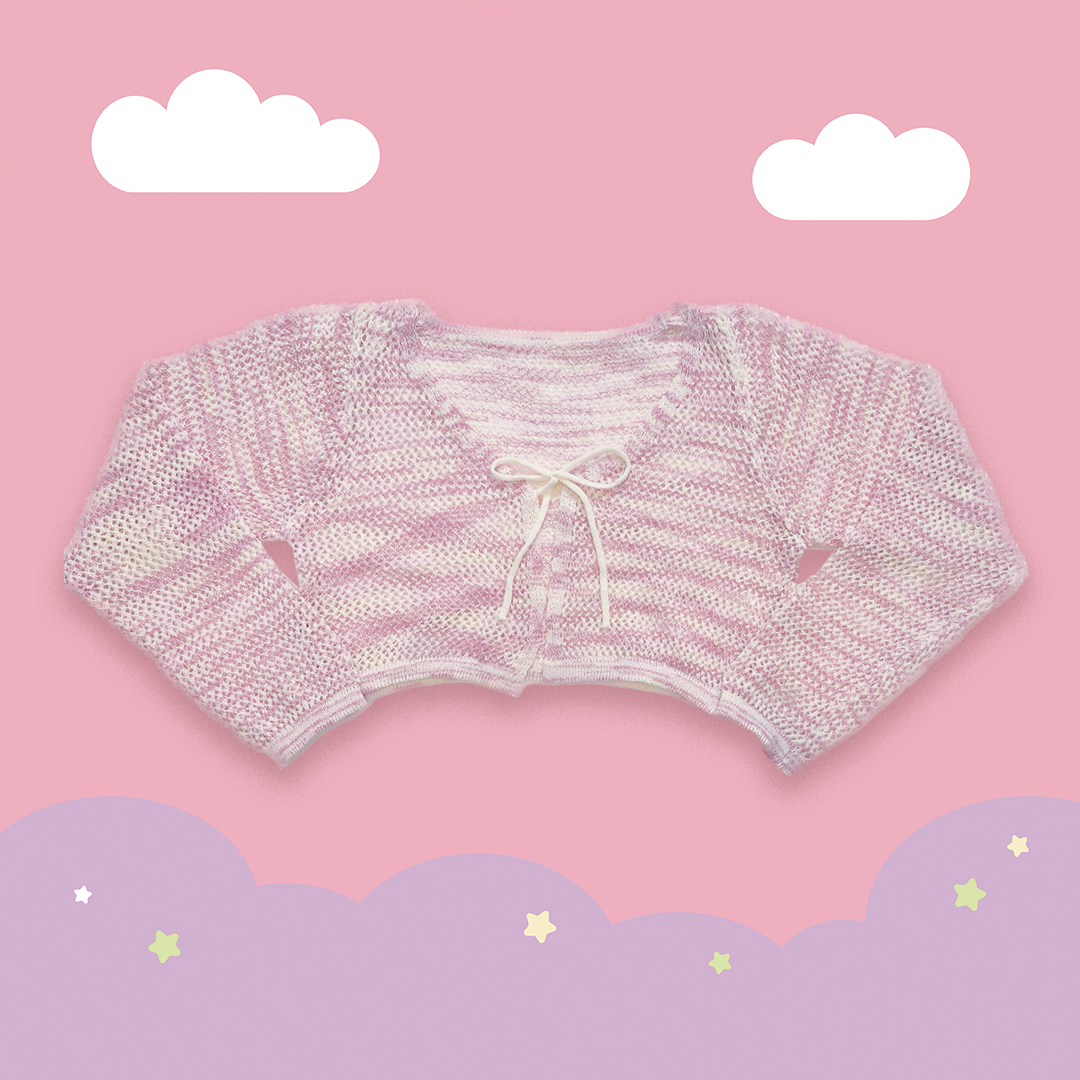 こ♡こ 混色綁帶針織罩衫