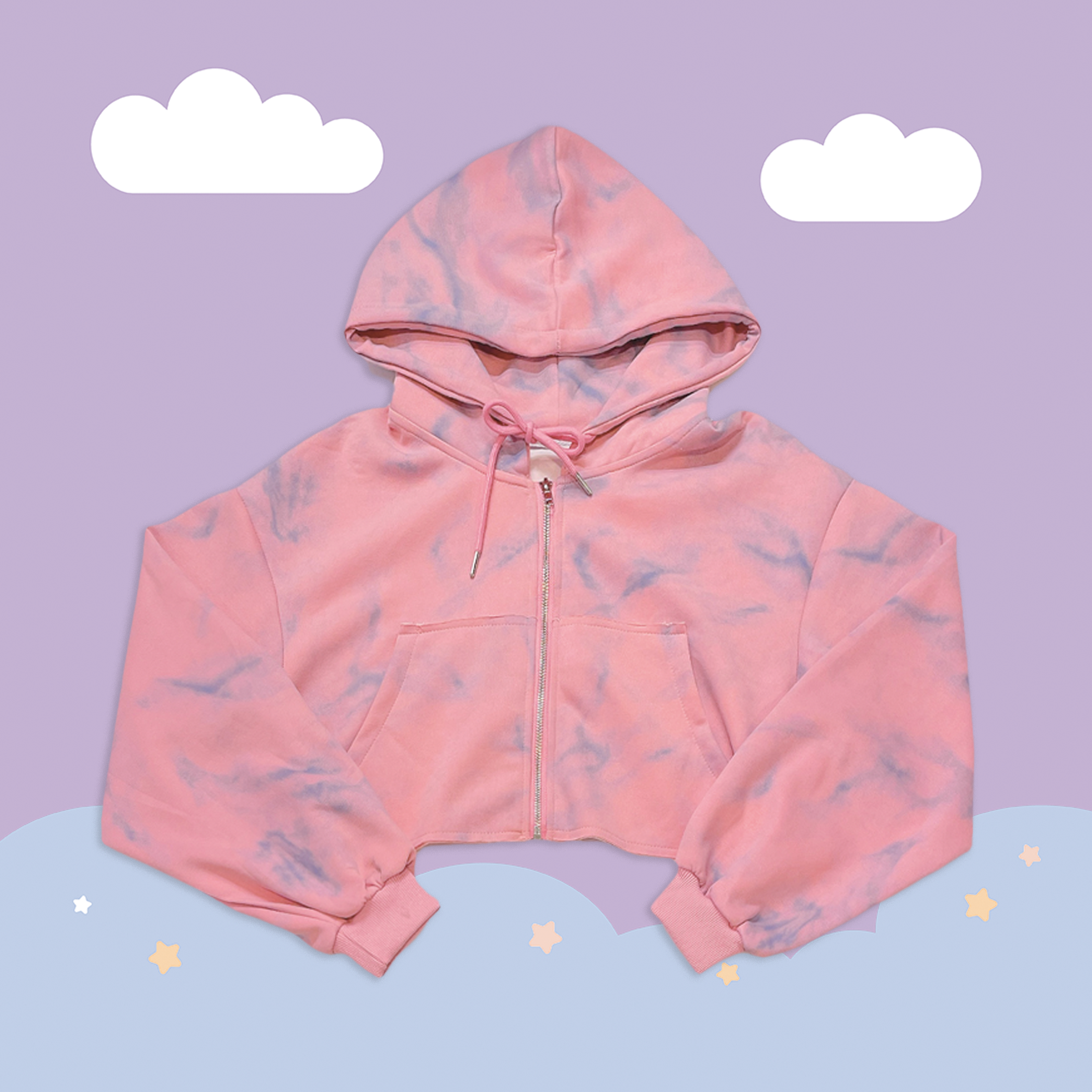 こ♡こ 高磅雲朵暈染連帽套裝