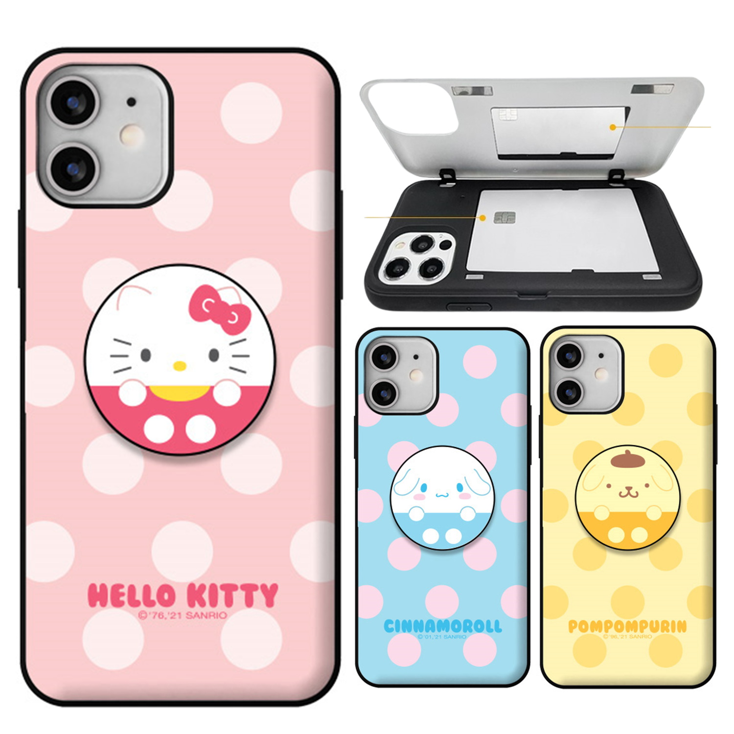 Sanrio - Door Card Case - 翻蓋插卡槽防撞手機雙層保護殼 TY