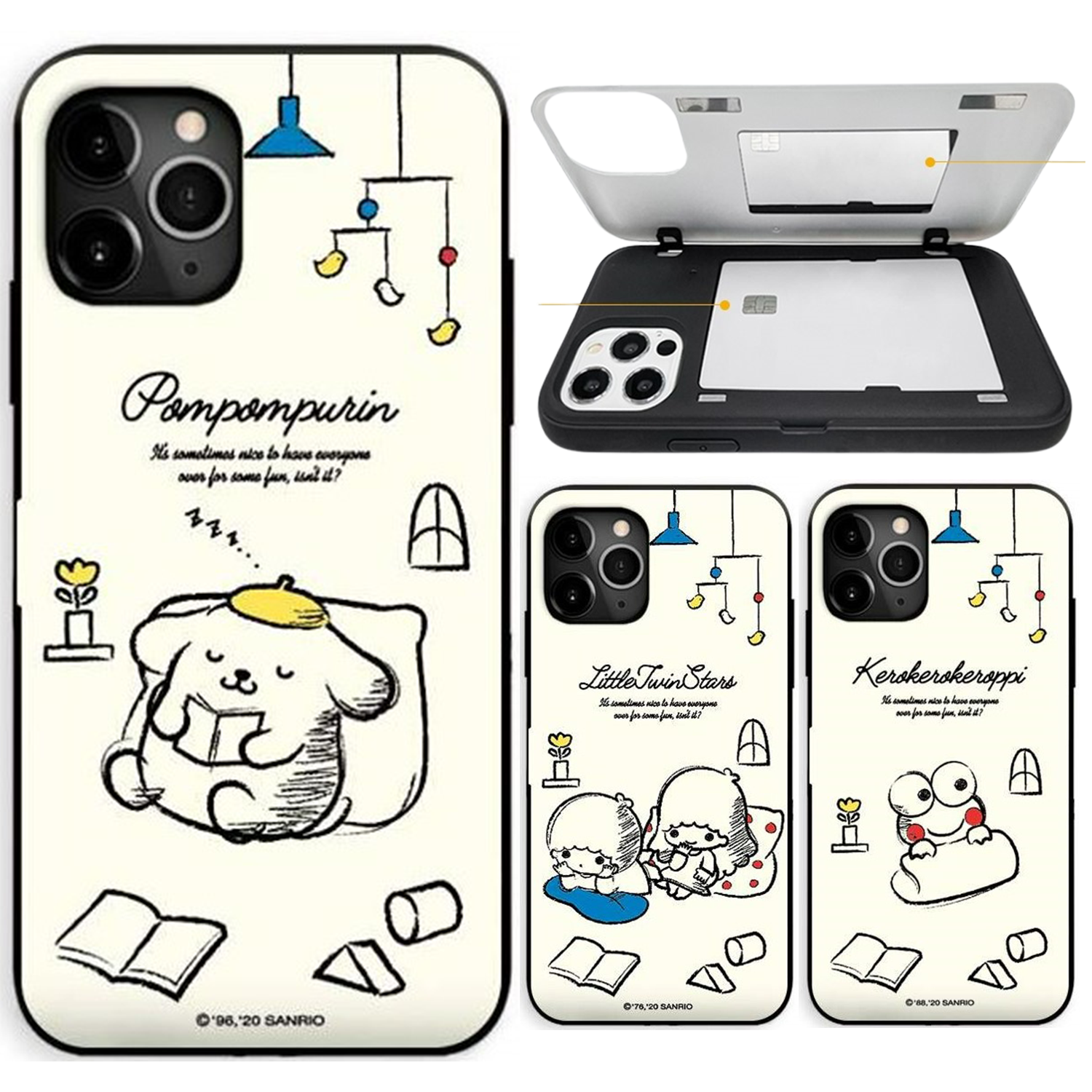 Sanrio - Door Card Case - 翻蓋插卡槽防撞手機雙層保護殼 TY