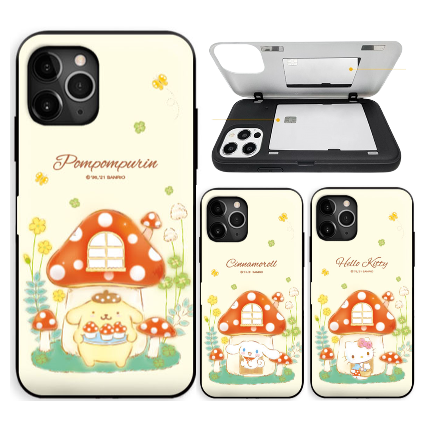 Sanrio - Door Card Case - 翻蓋插卡槽防撞手機雙層保護殼 TY