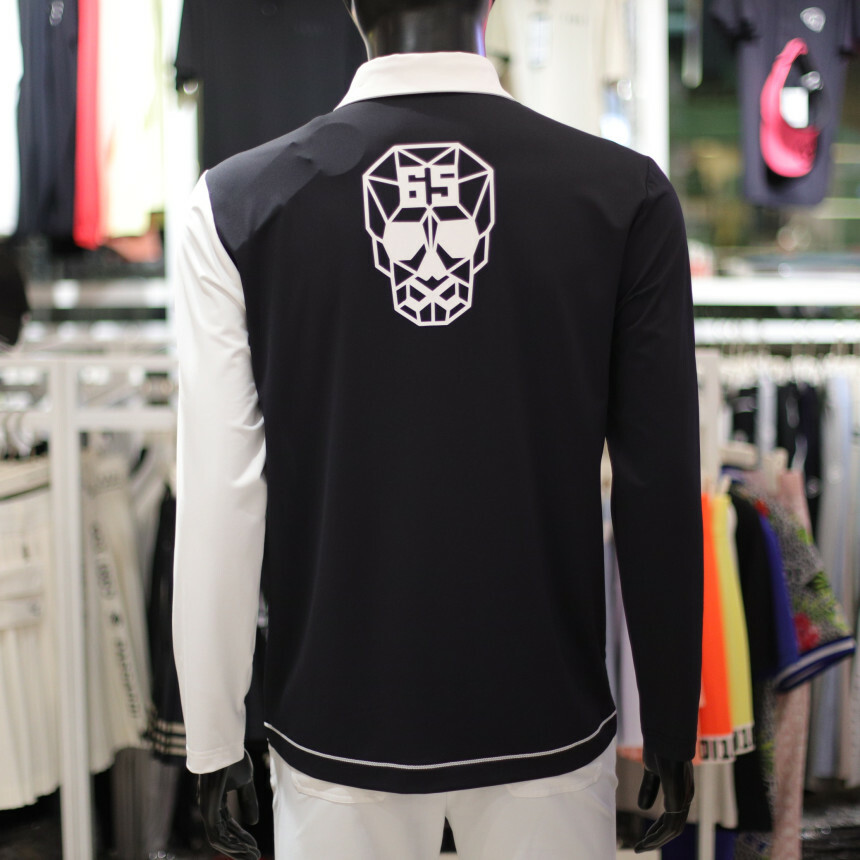 男款 401M 韓國Passardi Golf/春夏季 酷涼感材質印花Skull圖騰Polo彈性長袖T恤/高爾夫球衣