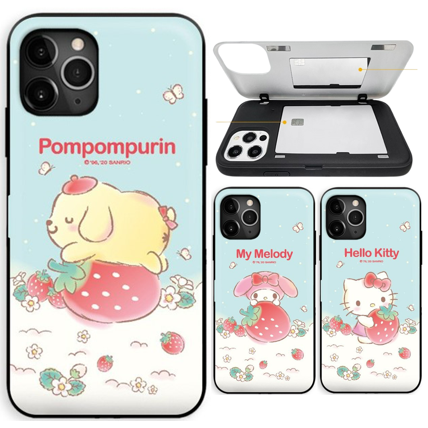 Sanrio - Door Card Case - 翻蓋插卡槽防撞手機雙層保護殼 TY