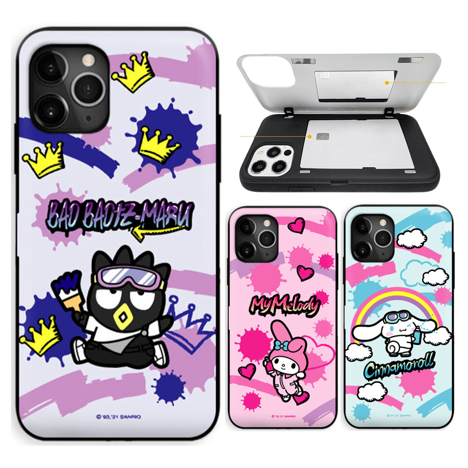 Sanrio - Door Card Case - 翻蓋插卡槽防撞手機雙層保護殼 TY
