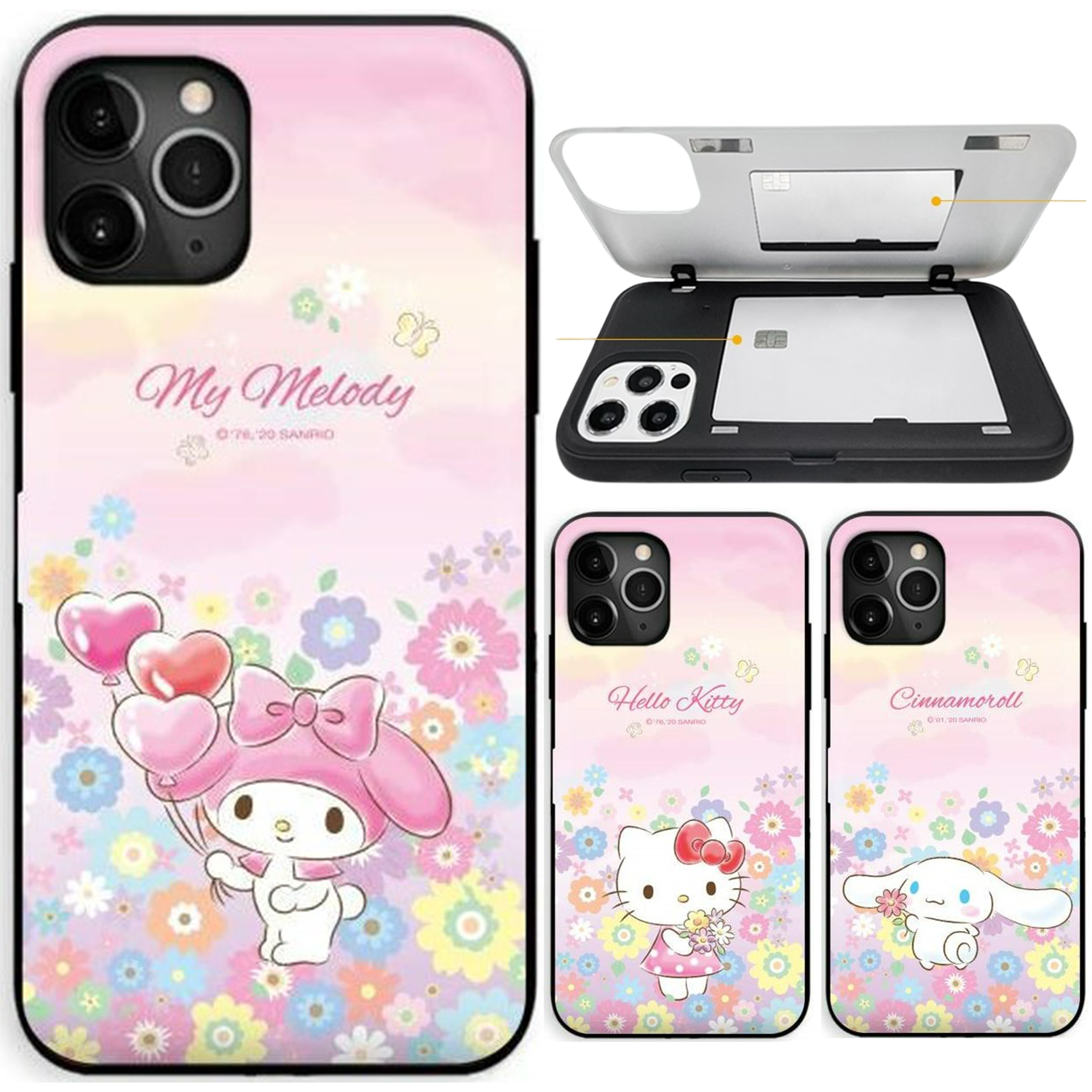 Sanrio - Door Card Case - 翻蓋插卡槽防撞手機雙層保護殼 TY