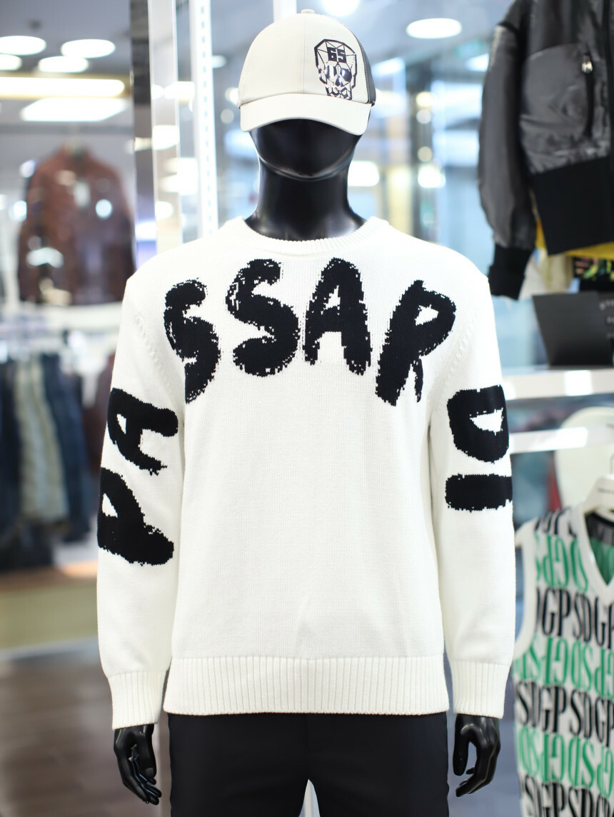 男款 401M  韓國Passardi Golf /秋冬款 時尚圓形字母針織長袖T恤/高爾夫球衣