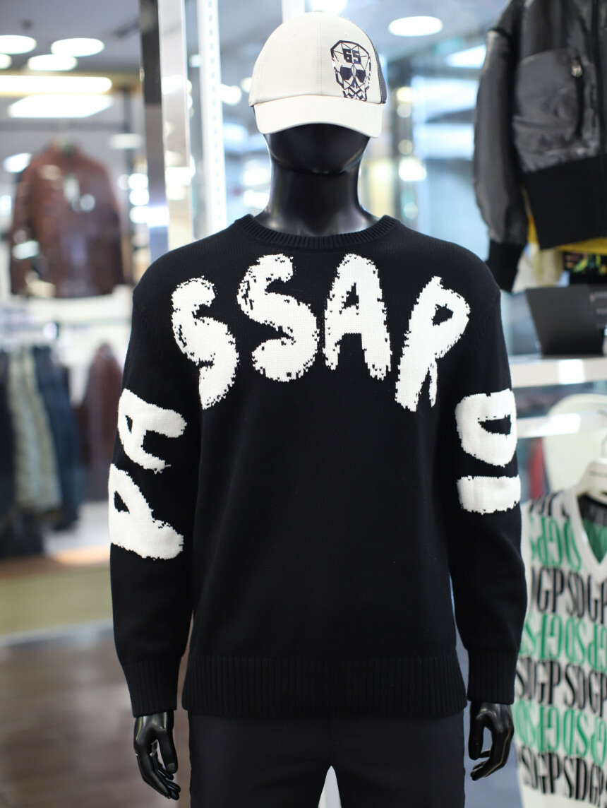 男款 401M  韓國Passardi Golf /秋冬款 時尚圓形字母針織長袖T恤/高爾夫球衣