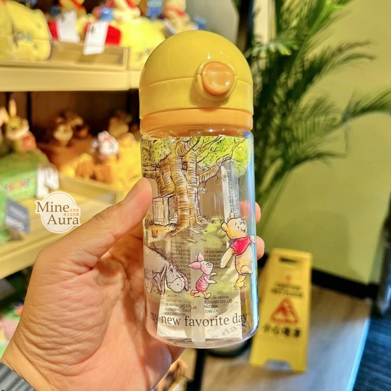 小熊維尼 Winnie the Pooh 彩繪圖案 透明 水壺 -上海迪士尼樂園