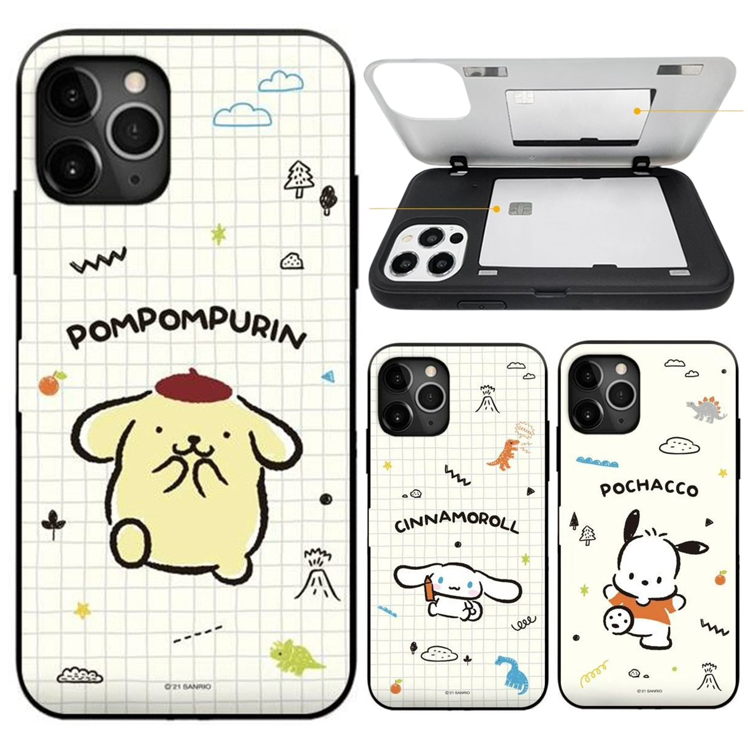 Sanrio - Door Card Case - 翻蓋插卡槽防撞手機雙層保護殼 TY