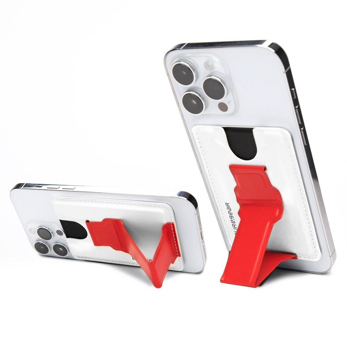 Kikstik Magsafe 磁吸卡夾支架 - 白紅