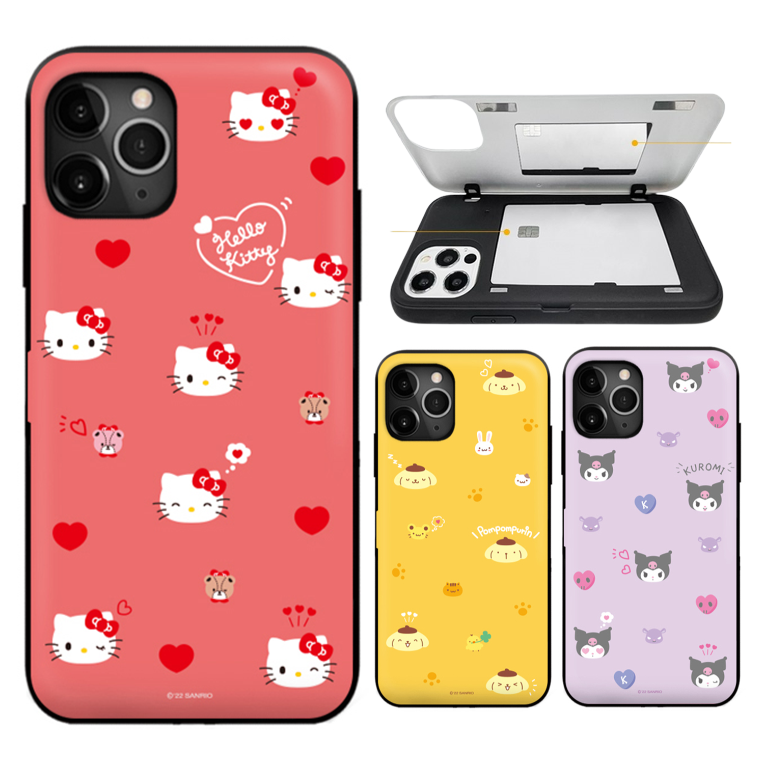Sanrio - Door Card Case - 翻蓋插卡槽防撞手機雙層保護殼 TY