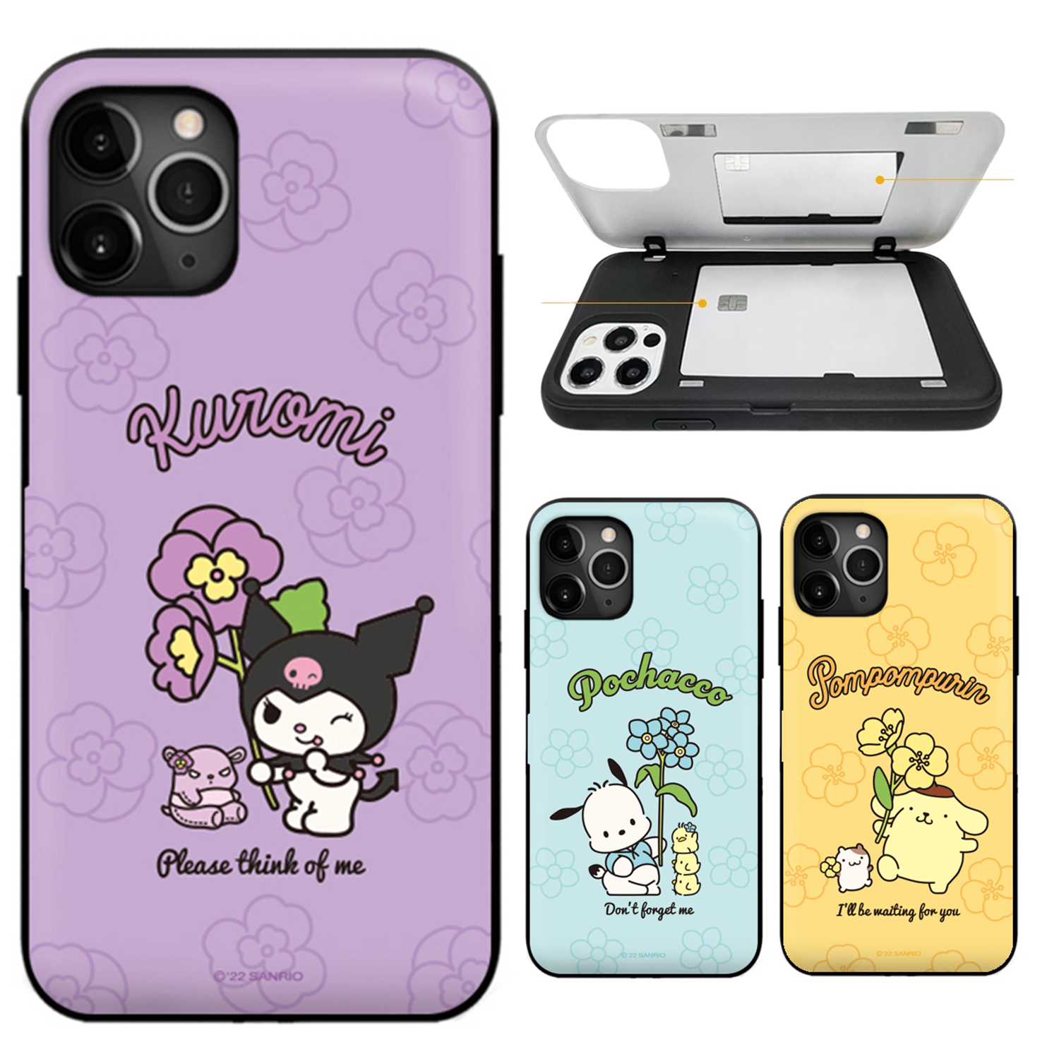 Sanrio - Door Card Case - 翻蓋插卡槽防撞手機雙層保護殼 TY