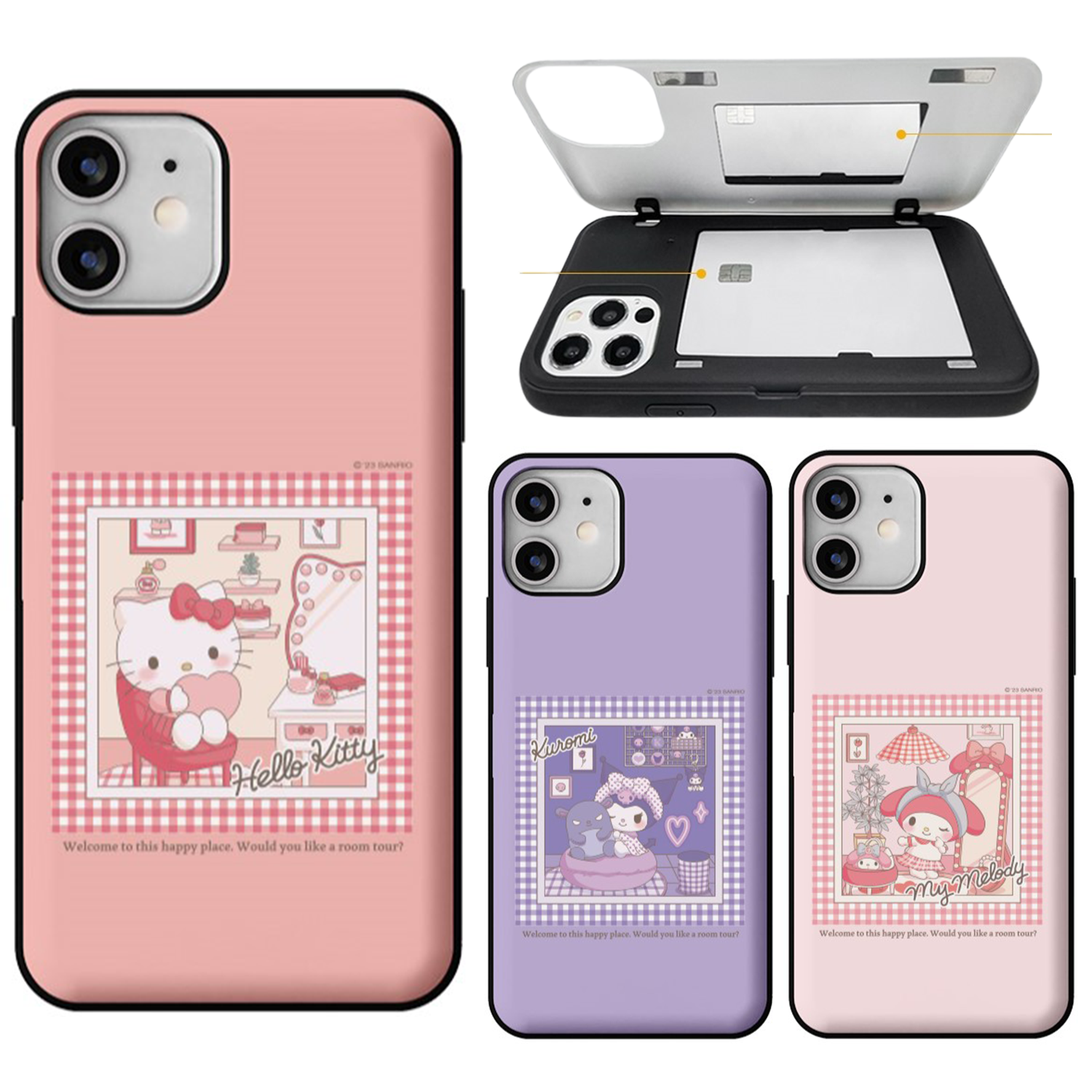Sanrio - Door Card Case - 翻蓋插卡槽防撞手機雙層保護殼 TY