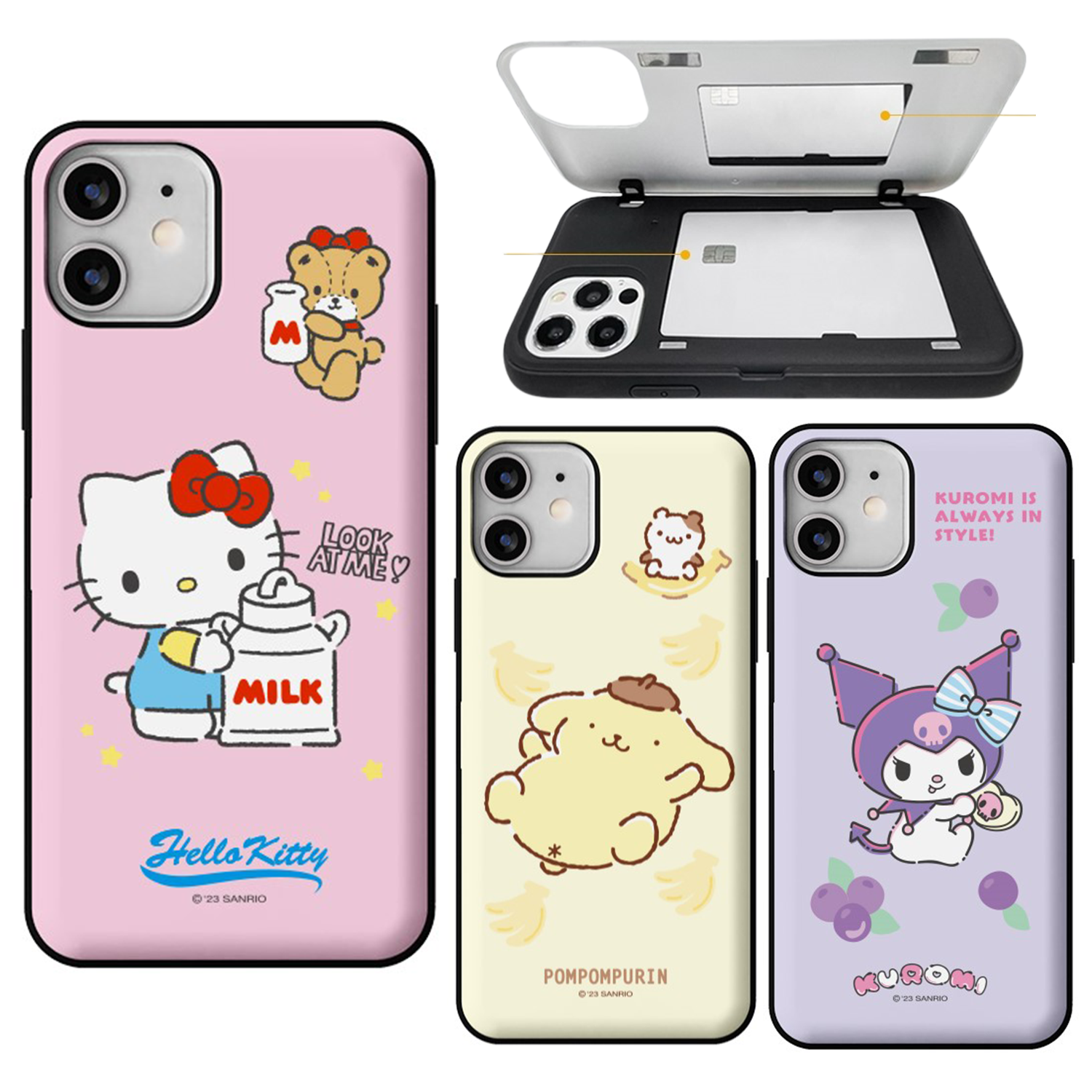 Sanrio - Door Card Case - 翻蓋插卡槽防撞手機雙層保護殼 TY