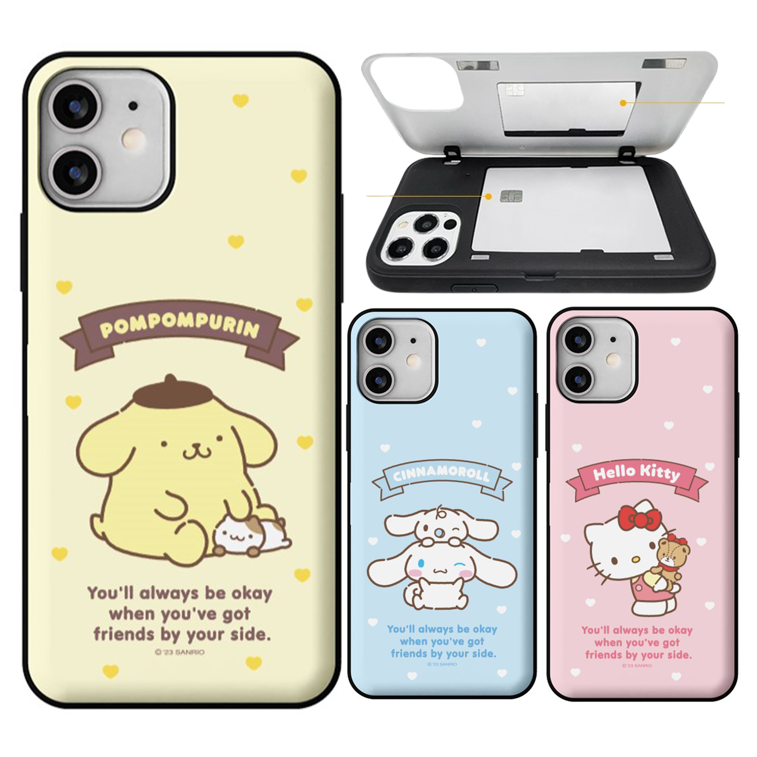 Sanrio - Door Card Case - 翻蓋插卡槽防撞手機雙層保護殼 TY