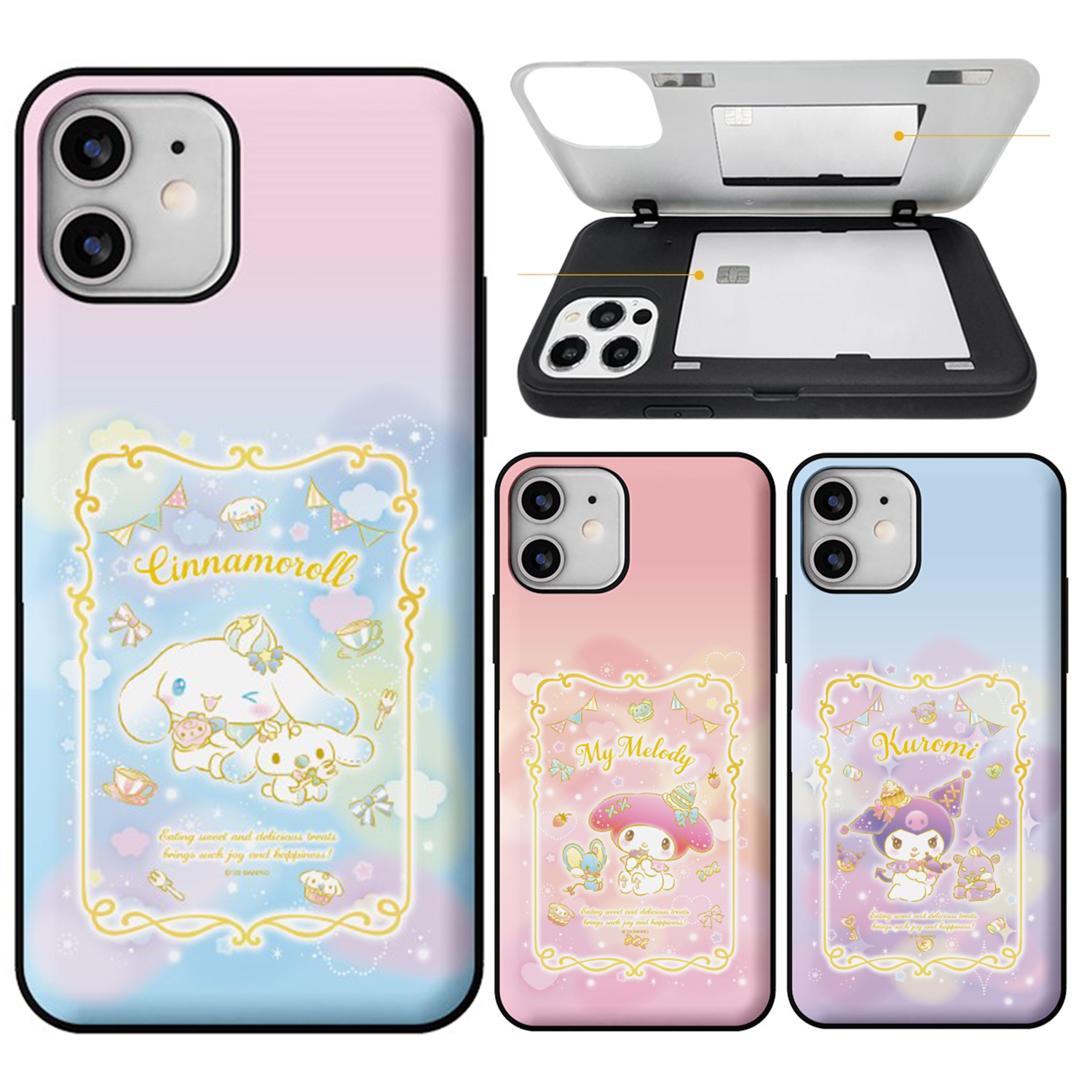 Sanrio - Door Card Case - 翻蓋插卡槽防撞手機雙層保護殼 TY