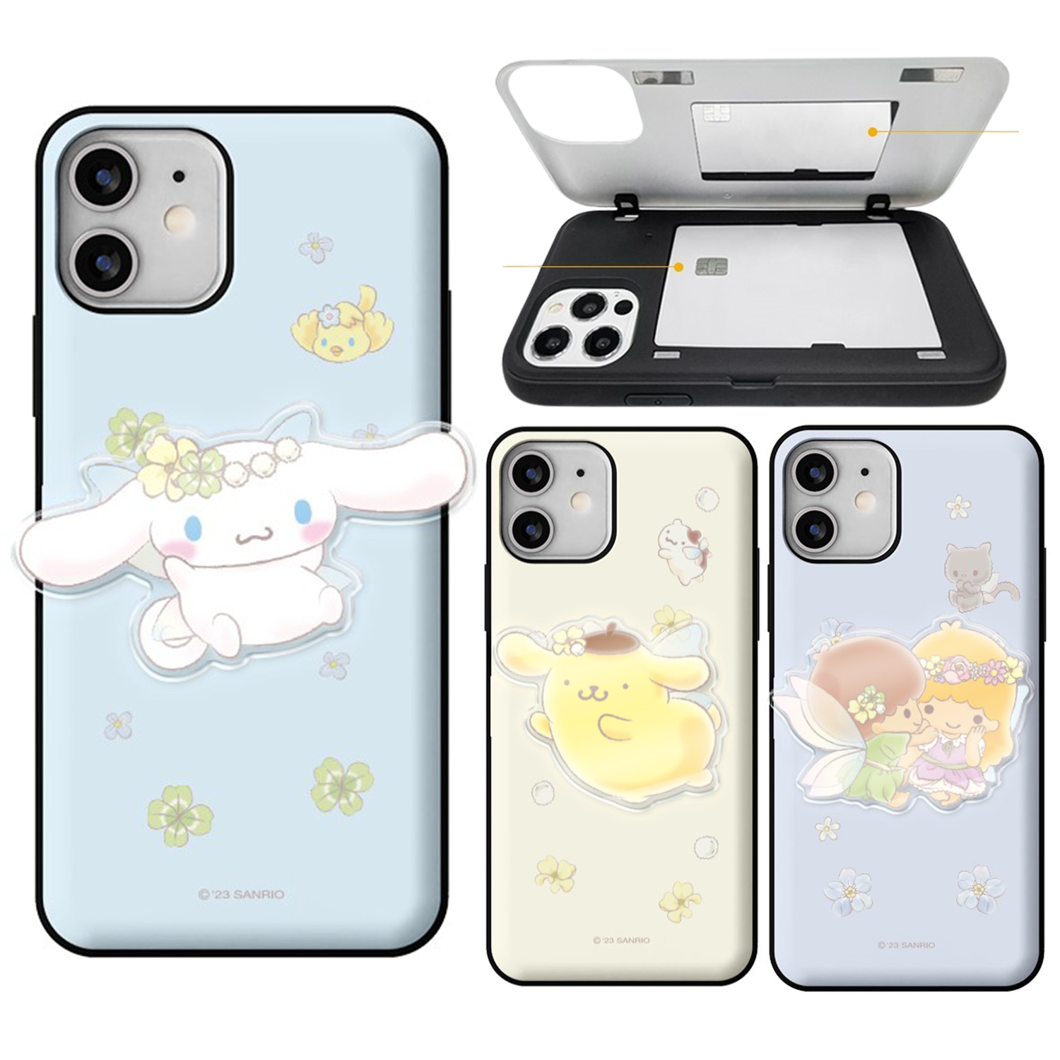 Sanrio - Door Card Case - 翻蓋插卡槽防撞手機雙層保護殼 TY