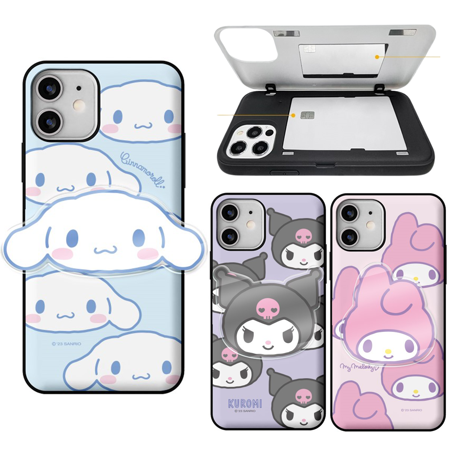 Sanrio - Door Card Case - 翻蓋插卡槽防撞手機雙層保護殼 TY