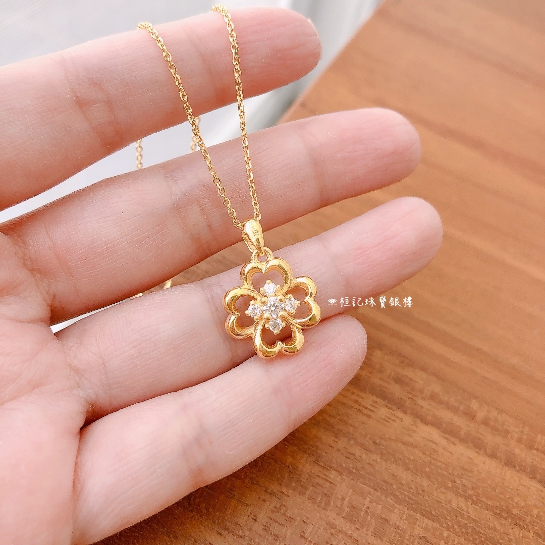 捕夢網(花型)/幸福光芒/幸福愛戀 黃金墜子