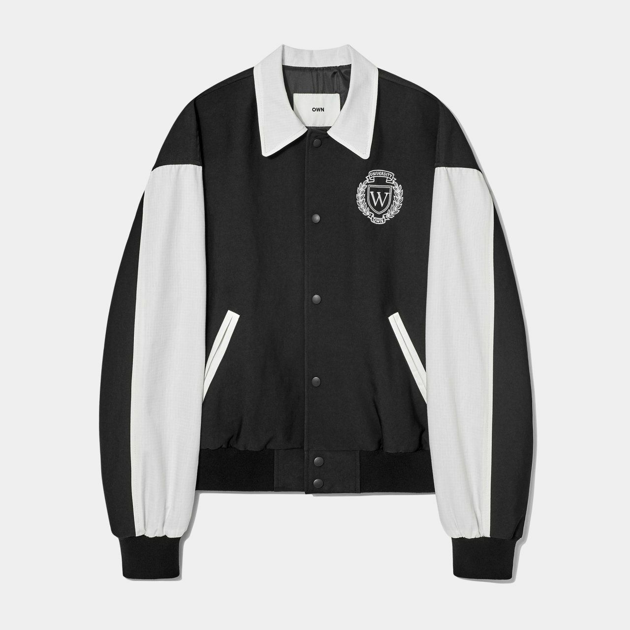 恤衫領拼色開胸外套 OWN-032JK