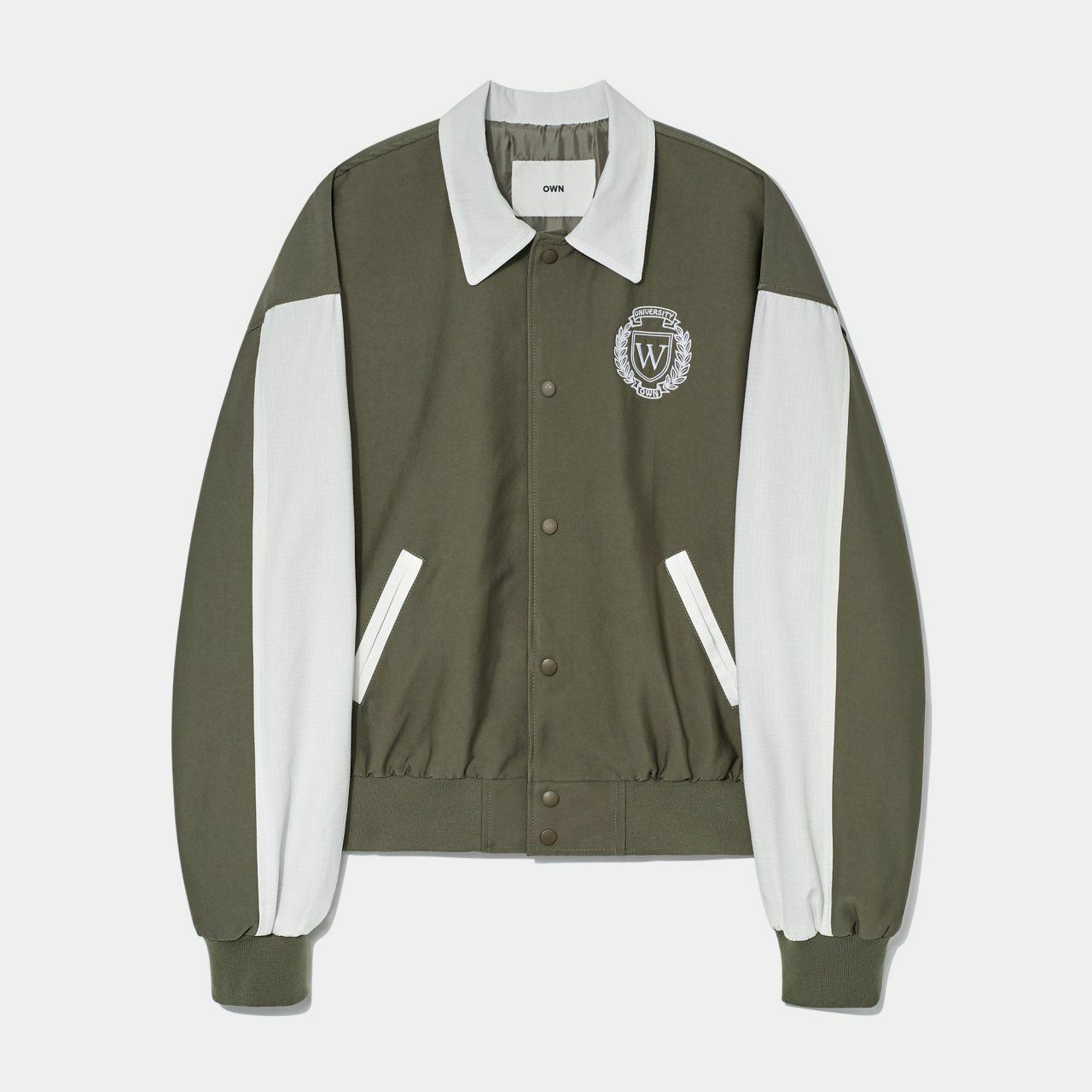 恤衫領拼色開胸外套 OWN-032JK