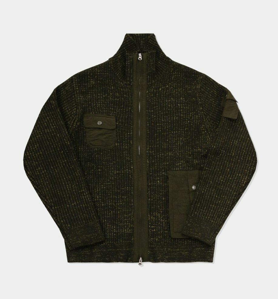 高領袋口拉鍊針織外套 OWN-033JK