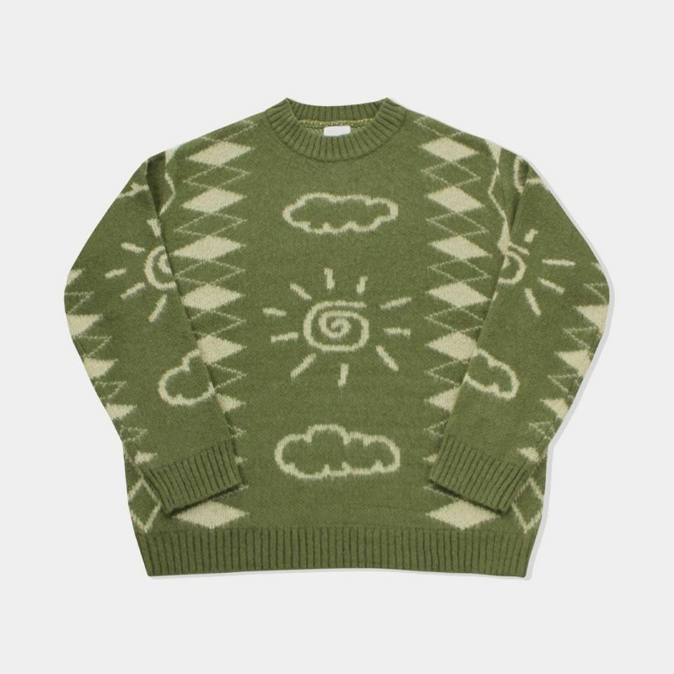 圓領圖案針織衫 OWN-037T